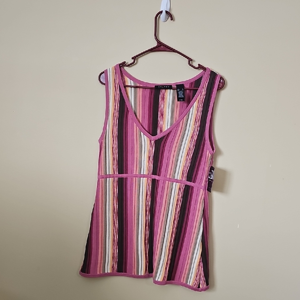 Axcess Womens SwtBerryML Knit Sleeveless Sz L NWT